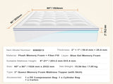 Mattress Topper, Queen Size, 76.2 mm Thickness, Memory Foam, Fiber Fill, Detachable & Washable, V952-DHYCDZ6080INB13V8V0