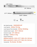 VEVOR 1 Pair 16-60 in Soft-Close Drawer Slides Ball Bearing Full Extension V952-ZXCTHG250B200UZ3XV0