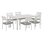 Gardeon Outdoor Dining Set 7 Piece Aluminum Table Chairs Setting White FF-DINING-7CLS-WH-AB