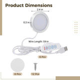 6 PCS LED Lamp Kit, USB Powered LED Light with Inline Switch, 3 Color Modes, 10 Brightness Levels, V1192-AZ-W-18304