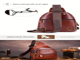 Brown Leather Sling Backpack Top-Grain Cowhide Backpack Travel Sling Bag Stylish V1347-127-BRO-01409