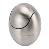 Desktop Trash Can Stainless Steel Egg Shape Mini Countertop Waste Bin with Swing Lid for Bathroom V1294-YM0512-3117220254311