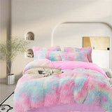 Tie-Dye Bedding Set Three-Piece Bedding Set Soft Bedding Trendy Bedding Home - Purple - green - Size V1102-114-52798-PUR-200-240CM