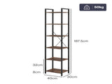 Levede 6 Tier Bookshelf Tall Bookcase Storage Shelf Display Rack Living Room CH1169-6-WA-AU