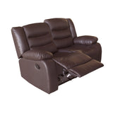 2 Seater Recliner Sofa In Faux Leather Lounge Couch in Brown V43-REC-FAN2RBR