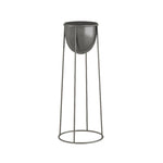 SOGA 70cm Round Wire Metal Flower Pot Stand with Black Flowerpot Holder Rack Display FPOTH72ROUNDBLK