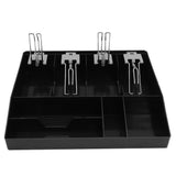 Black Cash Register Drawer with 3 Slots and Paper Money Compartments for Secure Cash Management V1366-AZ2-W-12070