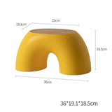 Yellow Minimalist Round Shape Footstool - Durable Anti-slip Rainbow Stool for Home, Creative Design V888-ELOSUNG17763
