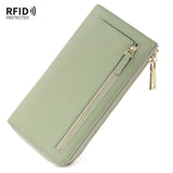 Genuine Leather Wallet RFID Blocking Wallet Long Zipper Clutch Women'S Phone - Black - Size m V1347-939-47482-BLK-M