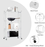 CARLA HOME 4-Tier Foldable Storage Shelf with Wheels for Kitchen, Garage, Pantry or Basement LSB-36254