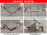 2 set Heavy Duty Paver Puller Tool - Dual Joint Scraper with Micro Teeth & Non-Slip Grip for Brick V1192-AZ-W-5237