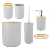 6Pcs/Set Household Bathroom Soap Box Toothbrush Holder Rinse Cup Lotion Bottle Accessories KitGray V1294-YM0901-3117200049511