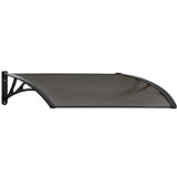 SHADE SHIELD 1x1m Aluminium Exterior Awning, Black DIY External UV Rain Protection Grey Tinted V219-OAWFIXSS11GA