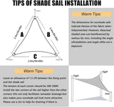 1x Waterproof Sun Sail UV Protection for Garden Terrace and Pool with Mounting Materials, 4x4x5.7M, V1188-MS-325-1075