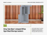 Grey Two-Door L-shaped Office Gym Shed Storage Lockers V63-835131