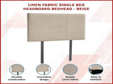 Linen Fabric Single Bed Headboard Bedhead - Beige V63-800827