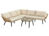 Gardeon 4-Piece Modular Outdoor Sofa Set with Cushions 5 Seater Rattan Furniture ODF-SOFA-4PCS-RATTAN-NTL-AB