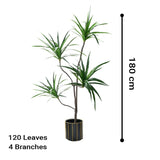 SOGA 2X 180cm Realistic Artificial Dracaena, Rubberised Silk Cloth Iron Wire, Home Decor APLANTFHBS180120X2