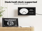 Artiss 10" Digital Day Clock Alarm Calendar Dementia Date Week Desk Clocks Black DDC-10INCH-BK