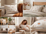 Cute Ghost Heart Decorative Pillow, Halloween Home Decor, Soft Bolster Cushion, Casual Sofa Window V1192-AZ-W-24675