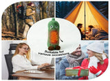 Cartoon Cucumber-Shaped USB Heated Plush Pillow, Soft Plush Body with Cute Embroidered Face, 5-Level V1341-ZY-X9MY3CBA-GREEN