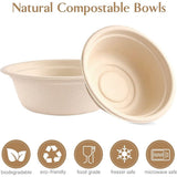 Roofei 30oz. Paper Bowls Disposable Bowls Brown Natural Unbleached Biodegradable Made of V1192-AZ-W-17966