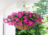 Artificial Petunia Hanging Flower Arrangement Red White Blue Flowers Outdoor - Multi-color - Size 1 V1347-112-04031-MLT-1