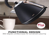 Pronti 1.7L Rose Trim Collection Kettle - Black KTL-017-GST-BK