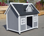 YES4PETS Grey Large Timber Pet Dog Puppy Wooden Cabin Kennel Timber House V278-DK366-CW12H0365