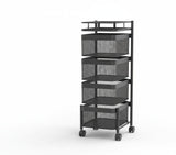 CARLA HOME Metal 5-Tier Rolling Vegetable and Fruit Basket Cart Stand for Kitchen & Storage LSB-36270