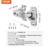 VEVOR Cabinet Door Hinges 60 Packs Partial Overlay Soft Close for Framed/Frameless V952-OSCJJL60JKJSGTB54V0
