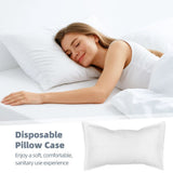 100PCS Disposable Pillow Cases, White Non-Woven Pillow Covers, Soft Breathable Full Enclosure, Fits V1369-AZ3-W-08609