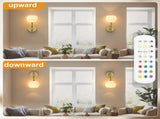 Wall Sconces Set of Two, Wireless Battery Operated Wall Decor Remote, Sconces Wall Lighting V1171-CB-BOM001168