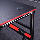 Gaming Desk Desktop PC Computer Desks Desktop Racing Table Office Laptop Home K-Shaped Legs Black V255-D2105-140CM