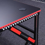 Gaming Desk Desktop PC Computer Desks Desktop Racing Table Office Laptop Home K-Shaped Legs Black V255-D2105-120CM-RGB