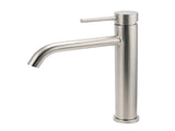 Brushed Nickel Tall Kitchen Laundry Basin Mixer Vanity Curve Sink Faucet Tap Set V1233-KRD104BS