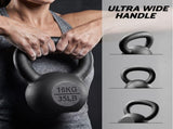 Everfit 16kg Cast Iron Kettlebell Powder Coating Flat Bottom Home Gym FIT-K-KB-IRON-16KG