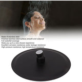 Ultra Thin Rainfall Shower Head, Fixed Rainfall Waterfall, Black Stainless Steel Round Shower Head, V1237-ZY-715-077