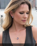 Infinity Love Heart Birthstone Earrings for Women, Crystal Stud Earrings with Healing Stones, V1164-325815