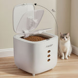20LB Sealed Pet Food Storage Container Heavy-Duty Square PP Dispenser with Flip Lid, Easy to V1106-CWXSP002