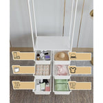 Metal Open Wardrobe Modern Storage Cabinet Tall Clothes Drawers Hanger Coat Rack V63-838301