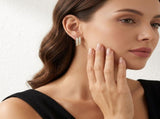 Double-Row Moissanite C-Shaped Earrings in 18K Gold Plated 925 Silver, Brilliant Sparkle for V1341-ZY-2KL7R5D3-MOISSANITE-PREMIUMS925