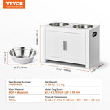 VEVOR Pet Feeding Station w/ 2 Elevated Dog Bowls Dog Food & Toy Storage Cabinet V952-MZCWHSWT17INOQPQNV0