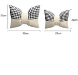1 Pair Black Cute Bowtie Car Headrest Pillow and Waist Cushion Set, Stylish V888-ELOSUNG17640