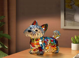 Rainbow Pup Lamp - 3D Retro Stained Resin West Highlands Lamp USB Powered, Art Night Light for V1366-AZ2-W-26857