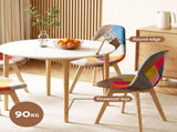 1 Artiss Dining Table and 4 Fabric Eiffel Chairs Set White DSET-TAB01-56FBX4