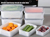 Fruit Container Set Removable Colander, Leak-Proof & Stackable V1369-AZ3-W-08073