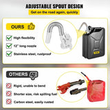 VEVOR Jerry Fuel Can, 5.3 Gallon / 20 L Portable Jerry Gas Can with Flexible Spout System, Rustproof V952-JBYTHBDDWC3LU6XF3V0
