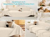 71" x 91" Couch Protector from Cat Claws, Waterproof Couch Cover Anti Slip,Couch Cover 3 Cushion V1107-102-39818-BEG1