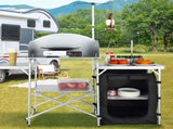 Camping Kitchen Table, Folding Outdoor Cooking Table with Storage Carrying Bag, Aluminum Cook V952-DFBKYDCFHSBDGFR79V0